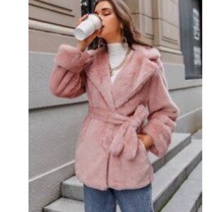 Simplee Soft Pink Teddy Jacket